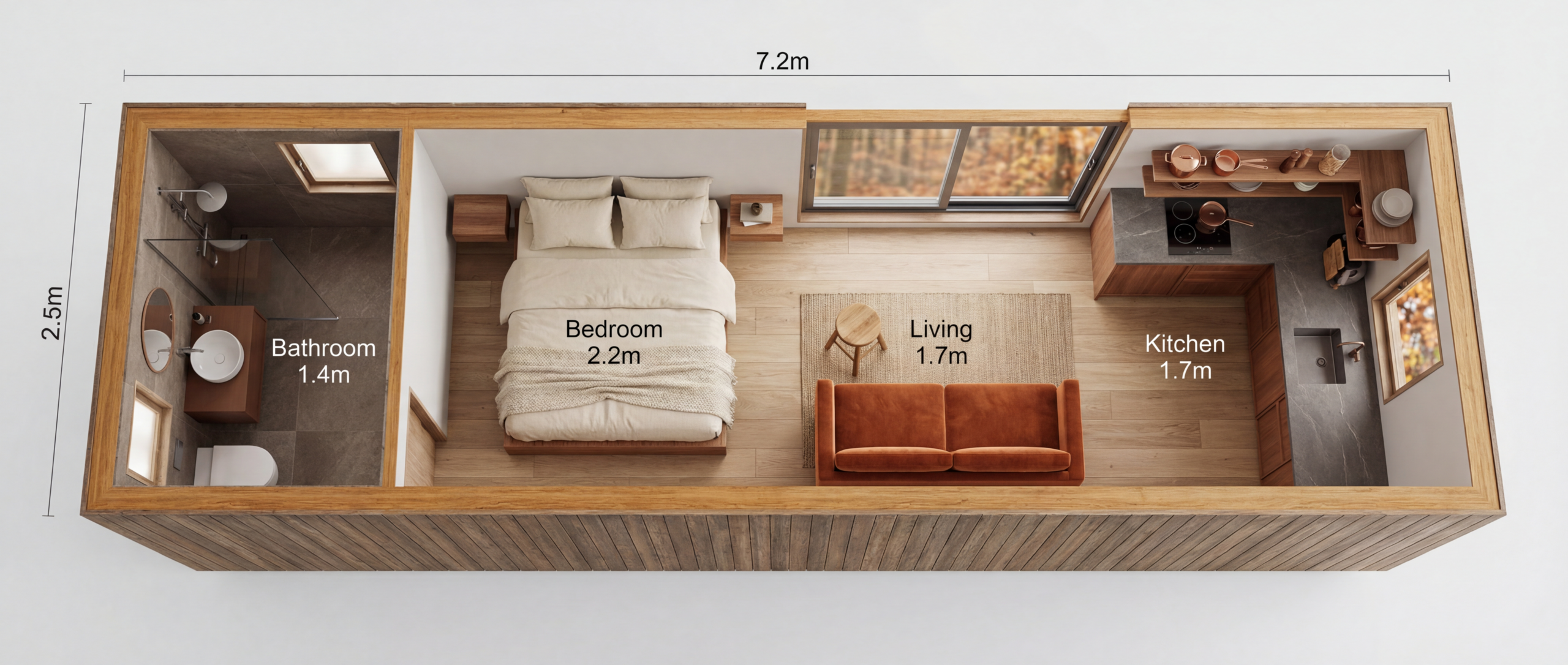 Intérieur Tiny House Ambre - Haven Green